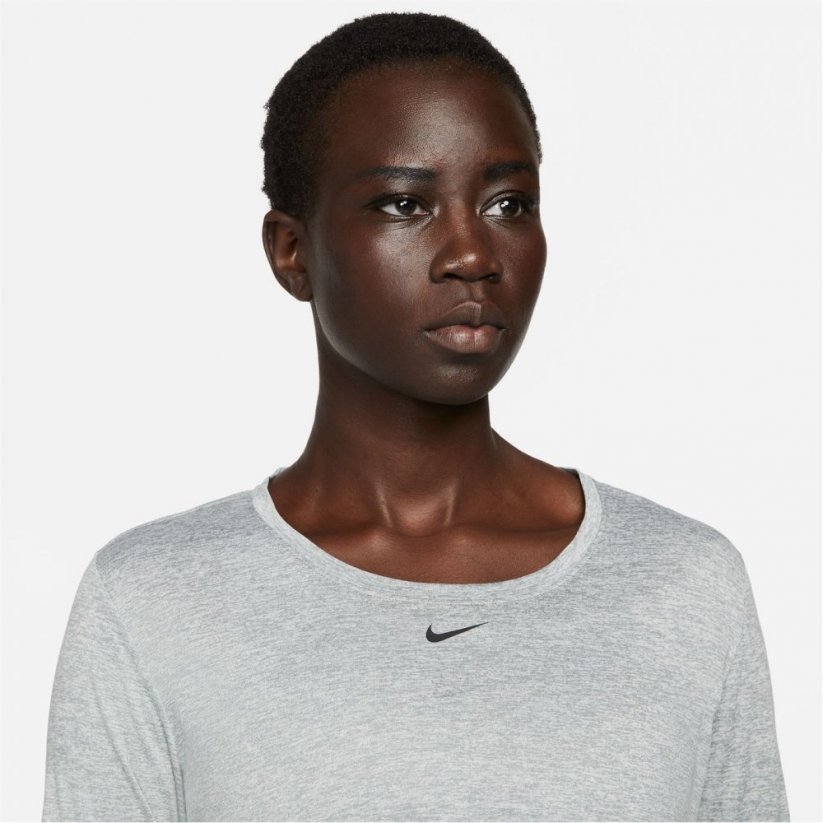 Nike Dri-FIT One Women's Standard Fit Long-Sleeve Top Grey/White