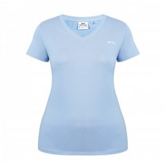 Slazenger V Neck T Shirt Ladies Light Blue