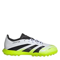 adidas Predator League Juniors Astro Turf Football Boots White/Blk/Lemon