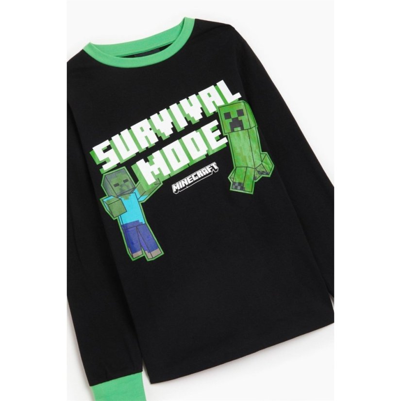 Character Boys Minecraft Longsleeve Pj Set Black