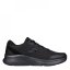Skechers Duraleather Overlay & Mesh Lace Up Training Shoes Mens Black