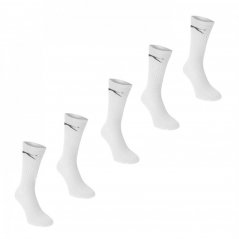 Slazenger Crew Socks 5 Pack Childs White