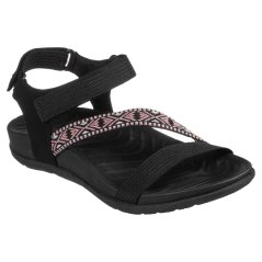 Skechers Open Toe Qtr Strap Adjustable Sanda Sports Sandals Womens Black
