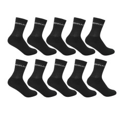 Donnay Crew 10 Pack Sports Socks Mens Black