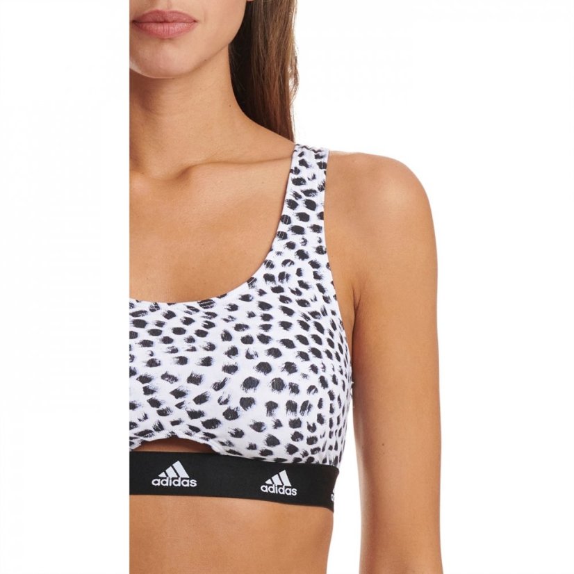 adidas Active Comfort Cotton Scoop Bralette White&Print