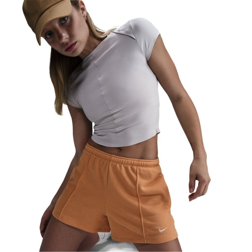 Nike Chill Fleece Shorts Womens Copper Moon