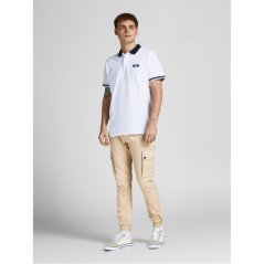 Jack and Jones Men's Cuffed Cargo Trousers White Pepper