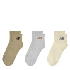 New Balance Everyday Ankle Socks 3-Pack Adults Neutrals Multi