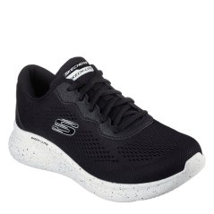 Skechers Women's Engineered Mesh Speckle Trim Slip On Trainers Black/White
