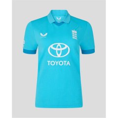 Castore Womens 26/27 England Cricket ODI Long Sleeve Shirt Atoll/Danube