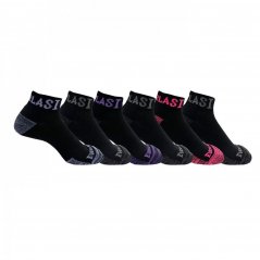 Everlast Qtr 6pk Socks Ladies Black