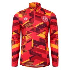 Umbro Brentford Warm Up Mid Layer Top 2024 2025 Adults Claret/Orange