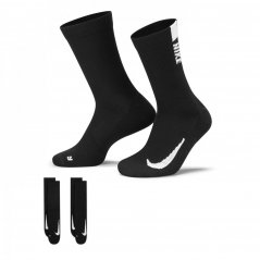 Nike Multiplier Crew Running Socks 2 Pack Unisex Adults Black