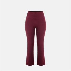 Miso Women's Kick Flare High Waisted Full Length Cotton Leggings Burgundy