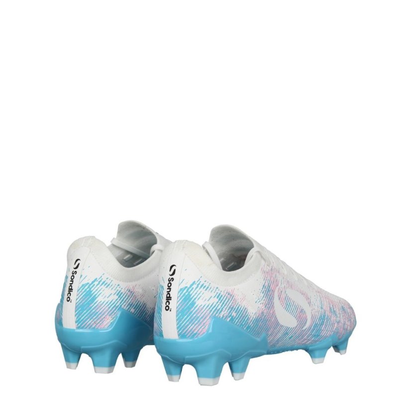 Sondico Blaze Junior FG Football Boots White/Pink/Blue