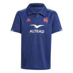 adidas France Rugby Home Shirt 2024 Juniors Dark Blue