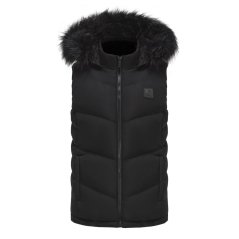 SoulCal Womens 2Zip Detachable Hood Padded Gilet Black