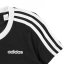 adidas 3 Stripe T Shirt Junior Girls Black/White