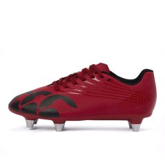 Canterbury Stampede Groundbreak Juniors Soft Ground Rugby Boots Red Dahlia