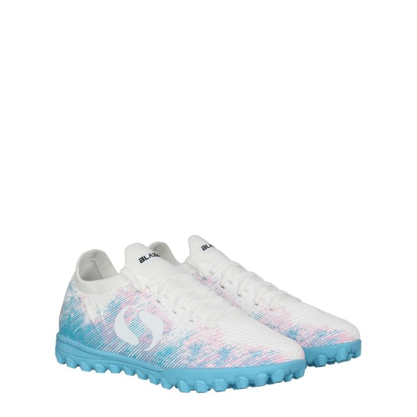 Sondico Blaze Childrens Astro Turf Trainers White/Pink/Blue