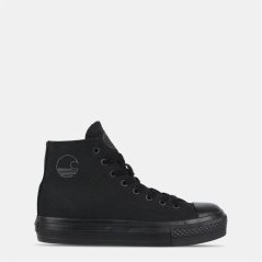 SoulCal Canvas High Top Platform Trainers Womens Black/Black