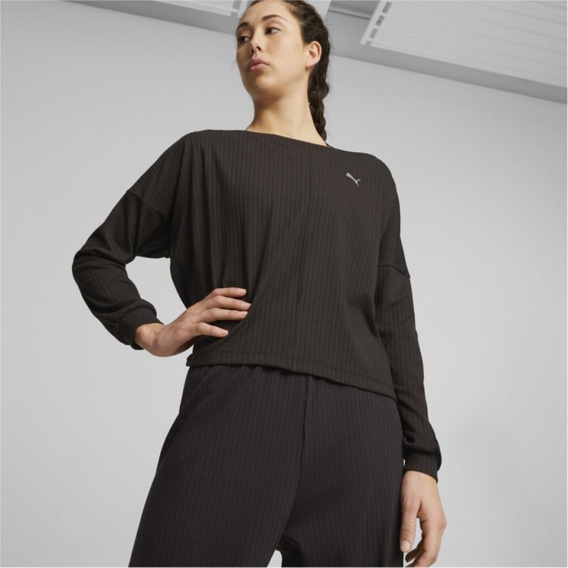 Puma Studio Unwind Long Sleeve Top Black