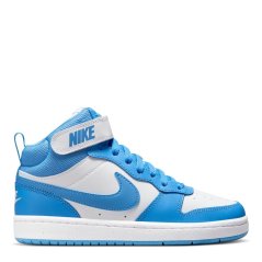 Nike Court Borough Mid 2 Big Kids' Shoe White/Blue