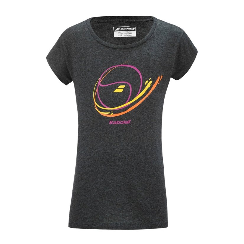 Babolat Kids' Short-Sleeve Performance T-Shirt Black Hthr