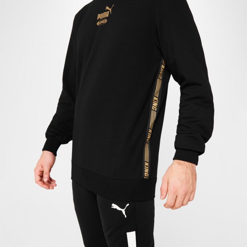 Puma King Tape Sweater Mens Black/Gold