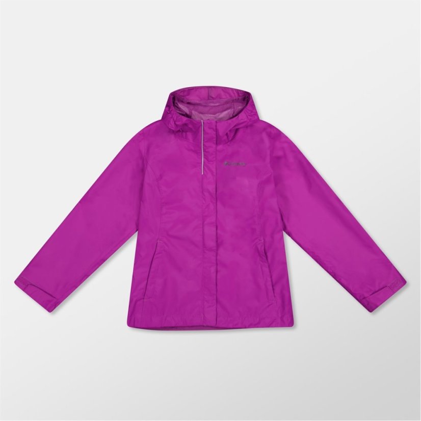 Columbia Kids' Arcadia Hooded Packable Waterproof Jacket Razzle