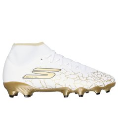 Skechers SKX_1.5 High Academy Firm Ground Football Boots Wht/Blk/Gld