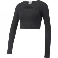 Puma Formknit Long Sleeve Top Womens Black Asphalt