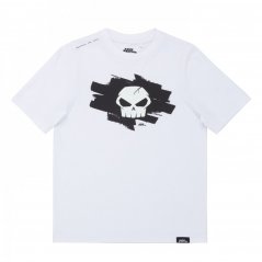 No Fear New Graphic T Shirt Junior Boys White Skull