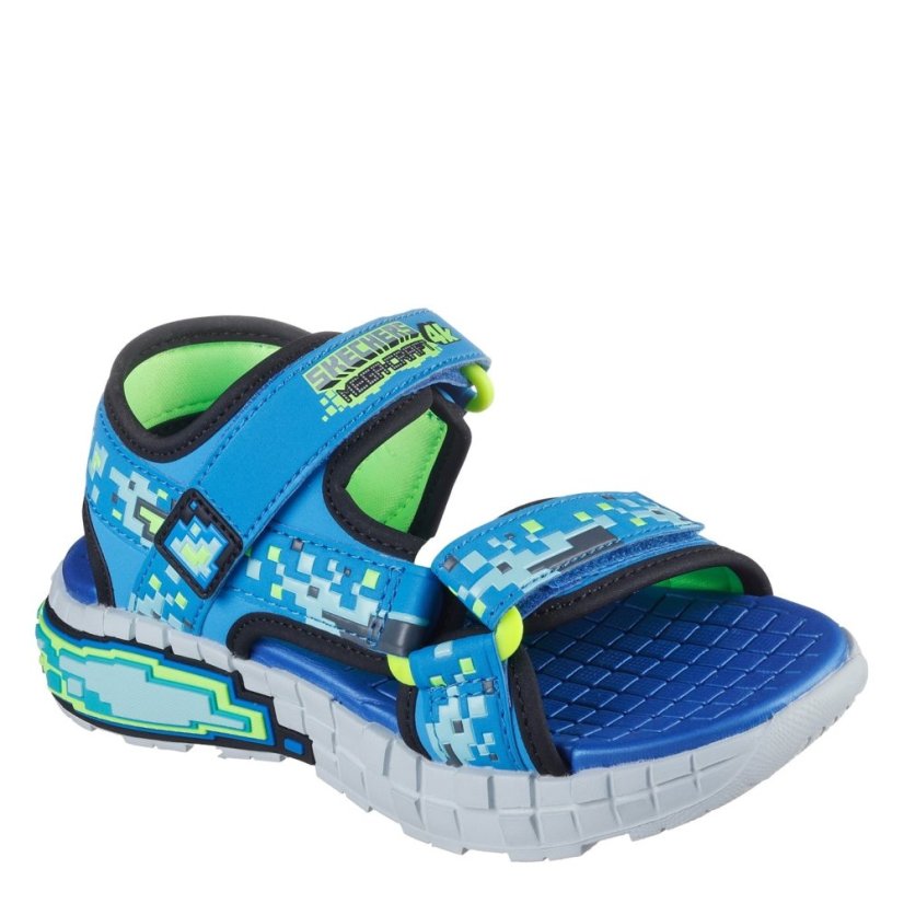 Skechers Mega-Splash 4k Flat Sandals Boys Blue/Lime