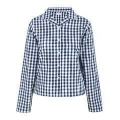 Linea Women's Boxy Relaxed Fit Long Sleeve Pyjama Top Navy/White