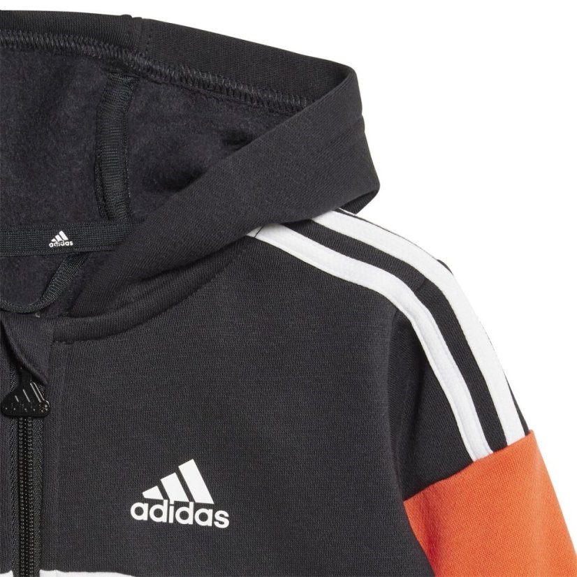 adidas Tiberio 3-Stripes Colorblock Fleece Track Suit Infants Black/Red