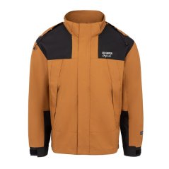 Lee Cooper Men's Windproof Hooded Padded Long Sleeve Waterproof Jacket Caramel
