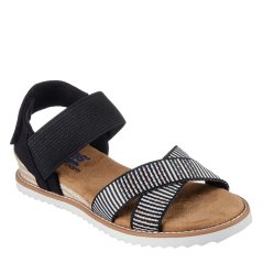 Skechers Desert Kiss Flat Sandals Womens Black