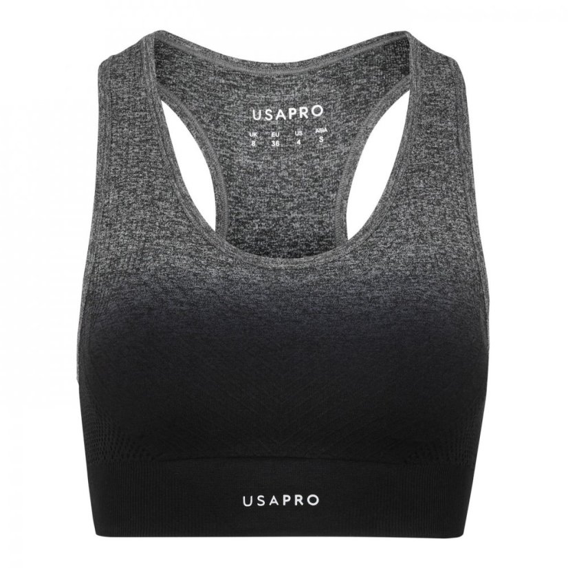 USA Pro Seamless Ombre Sports Bra Black/Grey