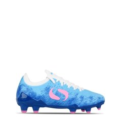 Sondico Blaze Childrens FG Football Boots Blue/Pink/White