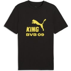 Puma Men's Borussia Dortmund Short Sleeve Licensed T-Shirt Black/Yellow