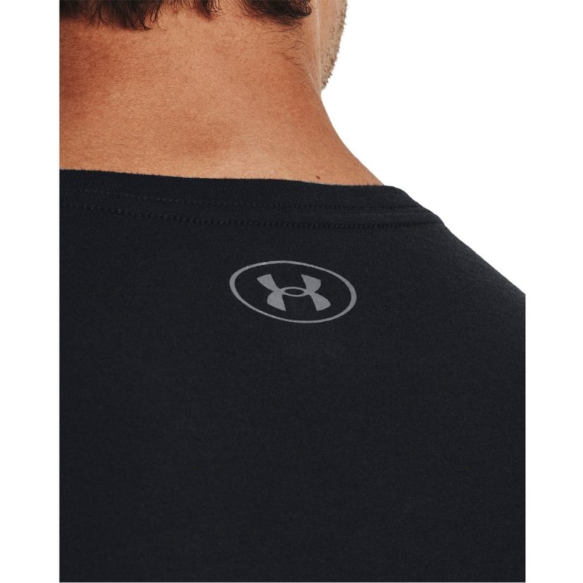 Under Armour Men's Big Logo Fill Cotton Short Sleeve Performance Gym Top Black