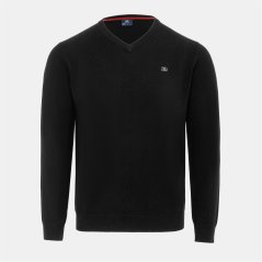 Giorgio V Neck Classic Knitted Sweater Men Black