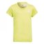 adidas Aeroready 3-Stripes T-Shirt Kids Gym Top Girls Yellow