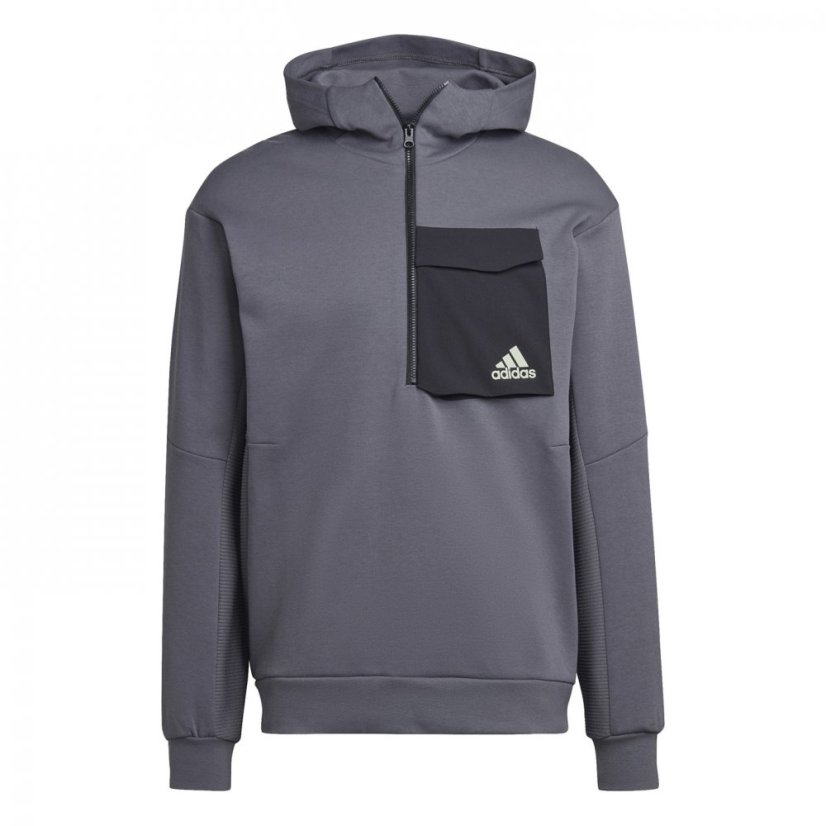 adidas GameDay quarter Zip Top Mens Grey