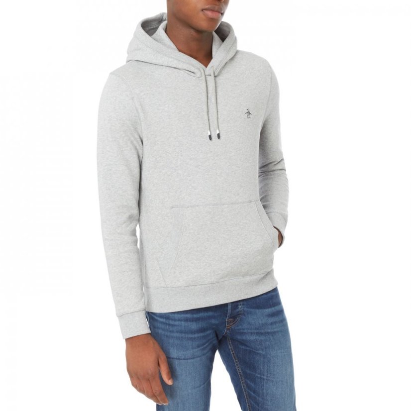 Original Penguin Fleece Popover Hoodie Grey 080