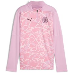 Puma Manchester City Pre Match Drill Top 2024 2025 Juniors Pink