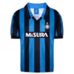 Score Draw Inter Milan Retro Home Shirt 90 Adults Blue/Black