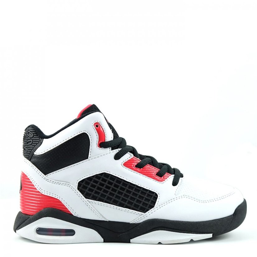 SHAQ Bankshot Juniors Basketball Trainers White/Black/Red