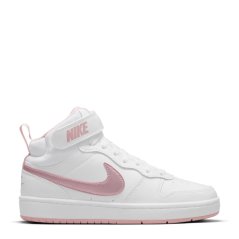 Nike Court Borough Mid 2 Big Kids' Shoes White/Pink